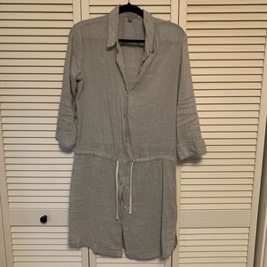 James Perse white and blue striped bottom down dress size 3